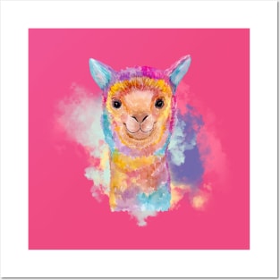 Llama in Watercolor Posters and Art